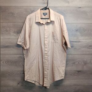 Le Tigre Tan Casual Button Down Shirt Short Sleeve Men's Big & Tall XXL